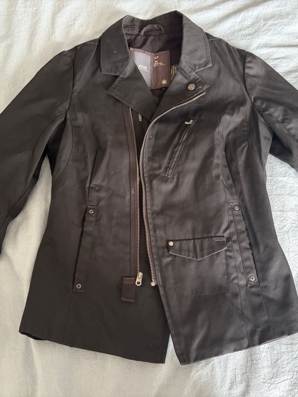 G-Star Black Lightweight Women's Shirt Jacket with Zip Details